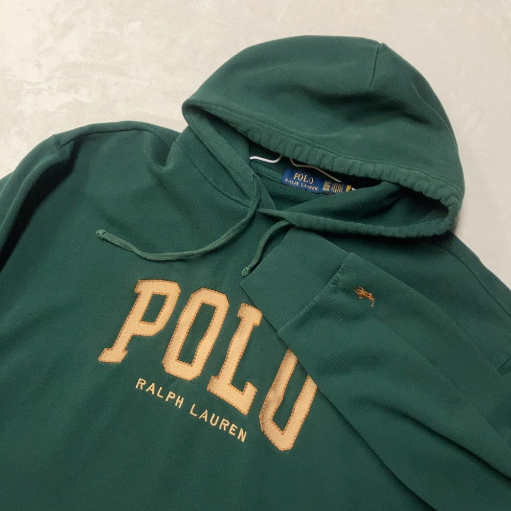 Polo Ralph Lauren The RL Fleece Logo Hoodie Men's 3XLT Green Brown Embroidered